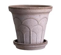 Bergs Potter Maceta Fleur con plato. 2 piezas Gris. Ø12 cm