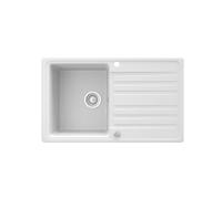 Bergström Fregadero, Blanco, 76.5 x 46 cm | con tendedero, instalable en ambos lados para un montaje flexible en la cocina