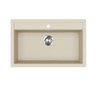 Bergström Fregadero "Sydney", Beige, 80 x 51 cm | con superficie de escurrido y juego de desagüe a juego