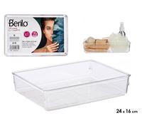 Berilo Bandeja Organizadora Multiusos Transparente 24x15,8cm (Pack de 36) SKU: S3602126