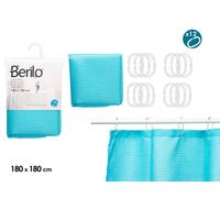 Berilo Cortina de Baño de Poliéster Azul con Puntos 180x180cm