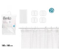 Berilo Cortina de Baño Transparente Cuadros 180x180cm