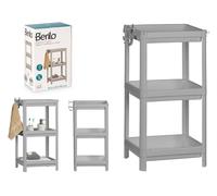 Berilo Estantería de Plástico Gris con 3 Baldas de 70,5 cm