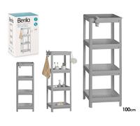 Berilo Estantería de Plástico Gris con 4 Baldas, 100 cm