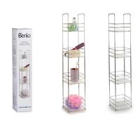 Berilo Estantería Metal Cuadrada 4 Pisos Transparente-Plata