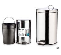 Berilo Papelera 12L Acero Inoxidable con Pedal Plata
