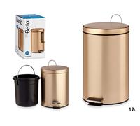 Berilo Papelera de Pedal 12L Metal Oro