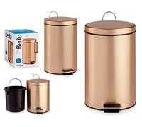 Berilo Papelera de Pedal 7L Metal Oro Pack de 4