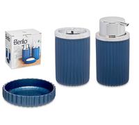 Berilo Set de Baño de 3 Piezas Azul