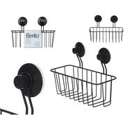 Berilo Soporte de Pared Rectangular Negro con Ventosa