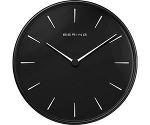 BERING Reloj despertador | Diseño nórdico simple y moderno | Negro y negro | Funcionamiento silencioso |162 mm de diámetro | 90292-22R