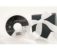 Berisfords Cinta de satén a Doble Cara 3501 de 20 m x 25 mm, Color Blanco