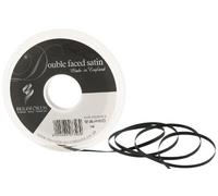Berisfords Cinta de satén a Doble Cara 3501 de 30 m x 3 mm, Color Negro