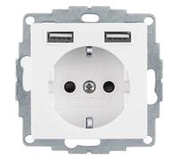 Berker Enchufe SCHUKO/USB 48031909 S.1, blanco polar, mt. S.1, enchufe 4011334510529