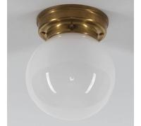 Berliner Messinglampen Plafón D99-115 op B con tulipa de vidrio opalino