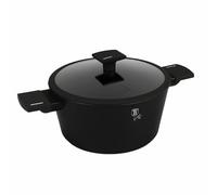Berlinger Haus Cacerola de 24 cm con revestimiento antiadherente de titanio y tapa | Matte Black Collection | apta para inducción y duradera