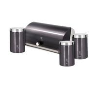 Berlinger haus carbon pro panera de mesa +juego 3 botes cocina almacenaje acero inoxidable contenedor de pan con tapa, , inox/gris oscuro