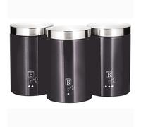 Berlinger Haus Carbon Pro Set 3 Botes Cocina Almacenaje Acero Inoxidable, Diseño Moderno, Ø11x17,8cm Especias, Té ,Café, , Gris Oscuro