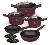 Berlinger Haus Juego de 10 utensilios de cocina de inducción antiadherentes de aluminio, ollas y sartenes con tapas para el hogar, cocina, horno, lavavajillas, ecológico, compatible con todas las