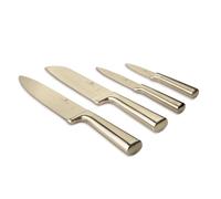 Berlinger Haus Juego de cuchillos de acero inoxidable, 4 unidades, colección Leonardo, elegante acabado dorado