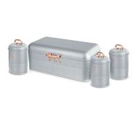 Berlinger Haus Moonlight Panera de Mesa +Juego 3 Botes Cocina Almacenaje Acero Inoxidable Contenedor de Pan con Tapa, , Inox/Oro Rosado