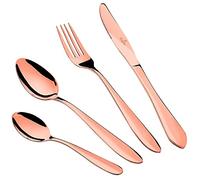 Berlinger Haus Rose Gold Mirror Cubertería Dorada Completa 24 Piezas Acero Inoxidable, Juego Cubiertos 6 Personas, Camping, Hostelería, Acabado Brillante, Diseño Moderno y Elegante, Oro Rosa