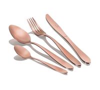 Berlinger haus rose gold satin cubertería dorada mate 24 piezas acero inoxidable, juego cubiertos 6 personas, acabado satinado, , oro rosado