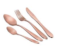 Berlinger Haus Rose Gold Satin Cubertería Dorada Mate Completa 24 Piezas Acero Inoxidable, Juego Cubiertos 6 Personas, Camping, Hoteles, Acabado Satinado, Diseño Moderno y Elegante, Oro Rosa
