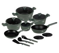 Berlingerhaus BH-8208, juego de 15 piezas con revestimiento de titanio, colección Matte Green