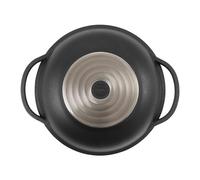Berndes 031139 Vario Click Induction - Wok con Superficie Antiadherente y Tapa de Cristal para inducción (32 cm, 2,4 litros), Color Negro