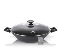 Berndes Alu Induction - Wok con tapa de 36 cm, 6,4 litros, aluminio forjado