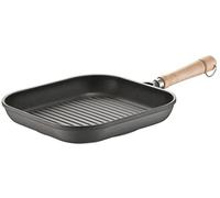 Berndes Bonanza - Sartén para inducción (28 cm, cuadrada, con revestimiento antiadherente de 3 capas y mango de madera, aluminio fundido resistente, revestimiento antiadherente)