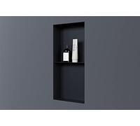 Bernstein Nicho de Pared de Acero Inoxidable NT306010X sin Borde con Compartimento de Almacenamiento - 30 x 60 x 10 cm (Ancho x Alto x Fondo) - Color a Elegir,Negro