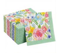 BESALILY Elegantes servilletas de papel floral, 2 capas, 20 unidades, 6.5 x 6.5 pulgadas plegadas (13 x 13 pulgadas desplegadas) para fiestas, picnics, bodas, té de la tarde, reuniones familiares