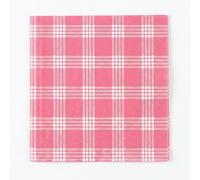 BESALILY Servilletas de papel a cuadros de 2 capas (16,5 x 16,5 cm plegadas, 33 x 33 cm desplegadas) para comedor, fiestas, picnics (rosa y blanco)