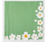 Besalily Servilletas de papel con diseño floral de margaritas, 20 unidades, servilletas decorativas desechables, para primavera, vacaciones, boda, fiesta de cumpleaños, servilletas de papel (verde)