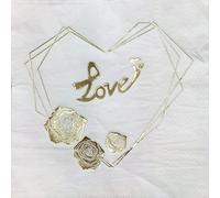 BESALILY Servilletas de papel de boda, servilletas de San Valentín, servilletas de papel decorativas florales para cena, servilletas de mesa desechables para aniversario (3 capas, 50 unidades) (amor)