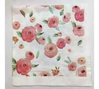 BESALILY Servilletas de papel de boda, servilletas de San Valentín, servilletas de papel decorativas florales para cena, servilletas de mesa desechables para aniversario (3 capas, 50 unidades) (rosa)
