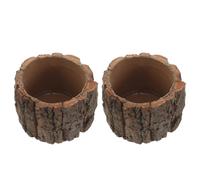 BESPORTBLE 2 Piezas Macetero Decorativo Redondo de Madera Color Café