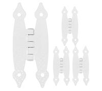 BESPORTBLE 4 Piezas Bisagras Ocultas de Hierro Blanco para Puertas de Armario Diseño Antiguo, Alta Resistencia y Larga Durabilidad, Distancia de Agujeros 6.3cm, para Muebles y Armarios