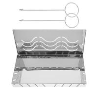 BESPORTBLE Caja para Ahumar Carne de Barbacoa de Acero Inoxidable con Virutas de Madera, Diseño Portátil y Fácil Colocación para Parrilla y Cocina al Aire Libre