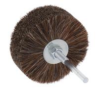BESPORTBLE Cepillo de pelo de caballo para taladro, rueda de alambre marrón para lijado y encerado en joyería y talla, accesorio para herramientas rotativas, 3.77X3.34X3.77 in