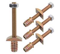 BESPORTBLE Conjunto de 4 Sujetadores de Tablero de Mesa 8x80mm, Pernos de Extracción de Sobremesa en Forma de Media Luna Sólida, Conectores de Juntas de Encimera Ajustables para Uniones