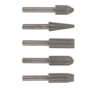 BESPORTBLE Set de 5 Limas Rotatorias de Acero Negro para Tallado y Fresado, Accesorios para Herramientas Rotativas en Tareas de Carpintería y Grabado