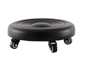 BESPORTBLE Taburete Ruedas, Taburete Rodante Negro de PU, Acero Inoxidable y Plástico, Diseño Silencioso, sin Rebabas, Resistente, para Baño y Oficina