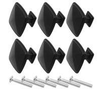 BESPORTBLE Tiradores para Cajones de Tocador 1,18x0,79 Pulgadas 6 Piezas Perillas y Tiradores de Aleación de Aluminio Negro Fáciles de Instalar para Armarios y Cajoneras