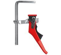 BESSEY GTR16S6H - Abrazadera de mesa de trinquete de acero con capacidad 6 5/16 x 2 5/16 cm de profundidad de cuello y 250 kg de fuerza de sujeción, color rojo y plateado