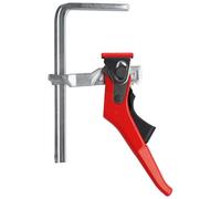BESSEY GTR16S6H - Abrazadera de mesa de trinquete de acero con capacidad 6 5/16 x 2 5/16 cm de profundidad de cuello y 250 kg de fuerza de sujeción, color rojo y plateado