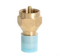 Besshepplo Adaptador de recarga de gas más seguro para botella desechable de cilindro de propano de 1 libra, conector de reabastecimiento de combustible de latón con apagado automático para acampar a