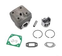 Besshepplo Cilindro y kit de motosierra 44 45 mm de diámetro para motor de sierra de gasolina de 52 cc 58 cc, piezas de repuesto de metal gris, juego completo con juntas, anillos, pines, circlips
